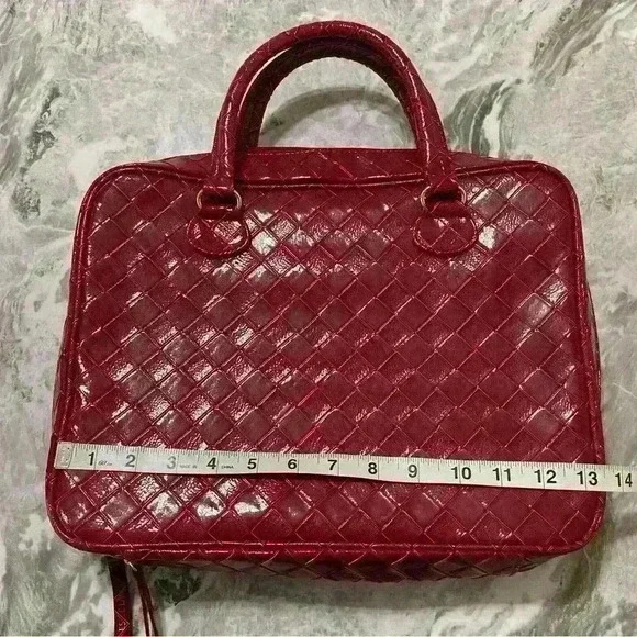 Estee Lauder Red Brick Beauty Makeup Travel Bag Cosmetic Case Purse Tote 13.5" - Picture 8 of 8